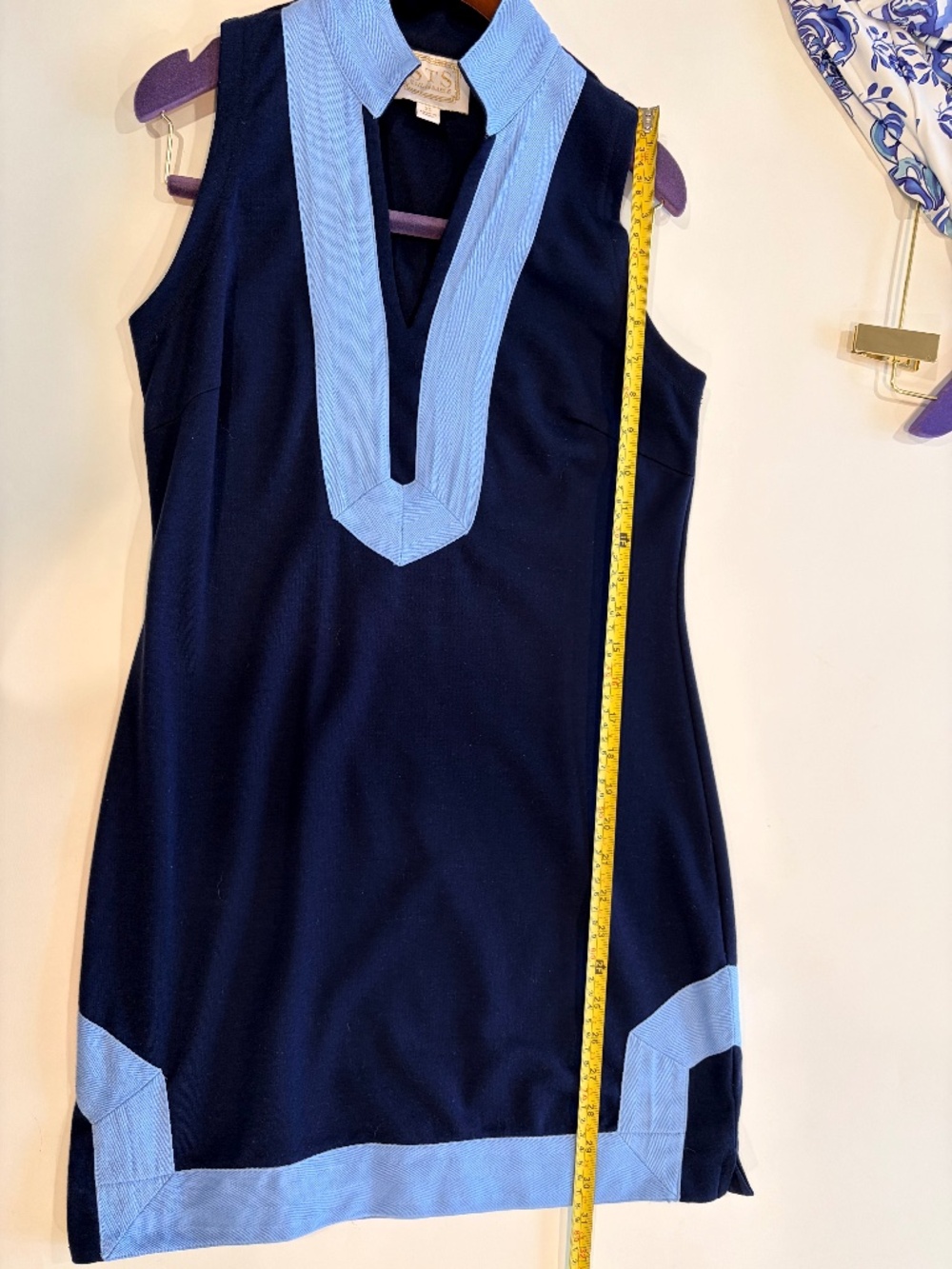 STS Sail to Sable Navy Blue Sleeveless Shift Dress XS Petite